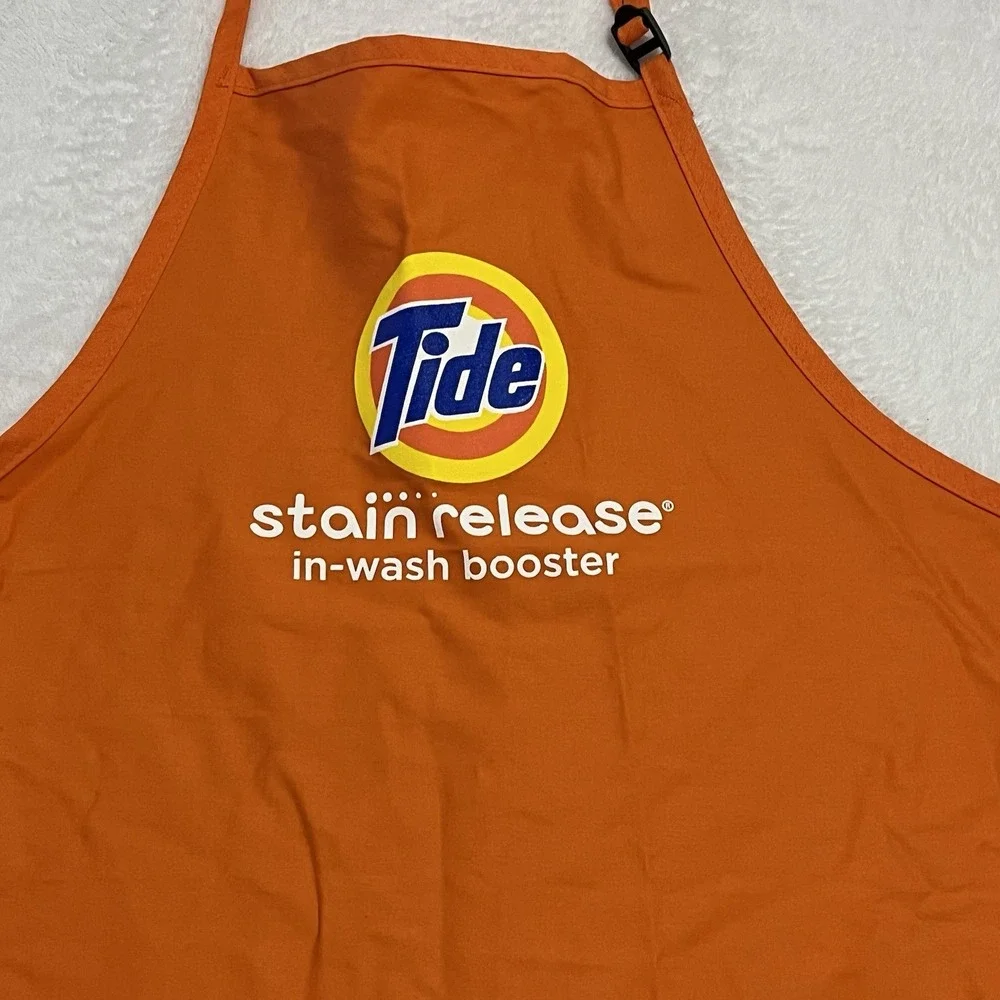 TIDE Laundry Cooking Apron Bright Orange Stain Release In-Wash Booster Costume